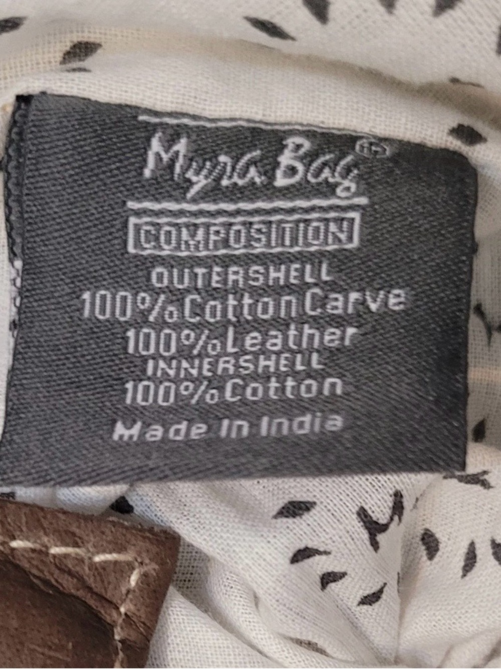 Myra Bag Canvas Leather Star Brown Trim Shoulder Bag Khaki Taupe - Picture 12 of 16